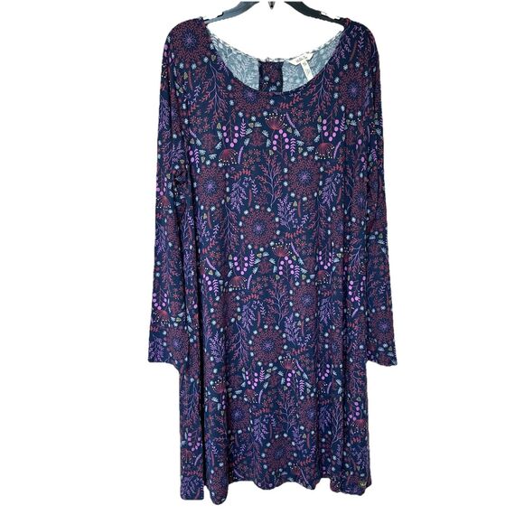 Matilda Jane Resolution Navy Floral Long Slv Jersey Trapeze Dress XXL - Picture 1 of 6